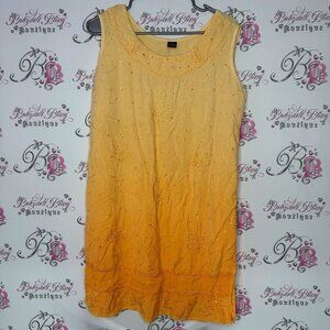 Dress sparkly sequin embroidered waist belt tie ombre orange 🍊 summer hippie